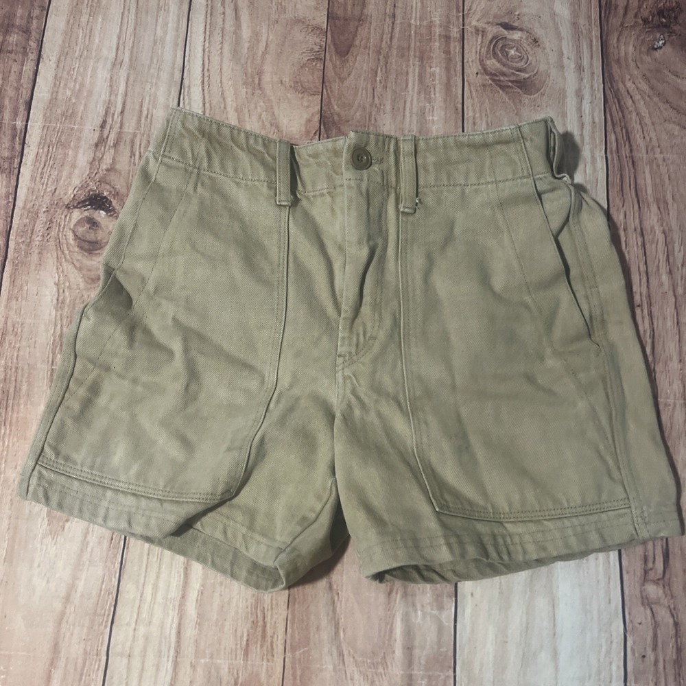 Uniqlo Women's Khaki Short Shorts Size 2 Utility Carpenter Chino Shorts
